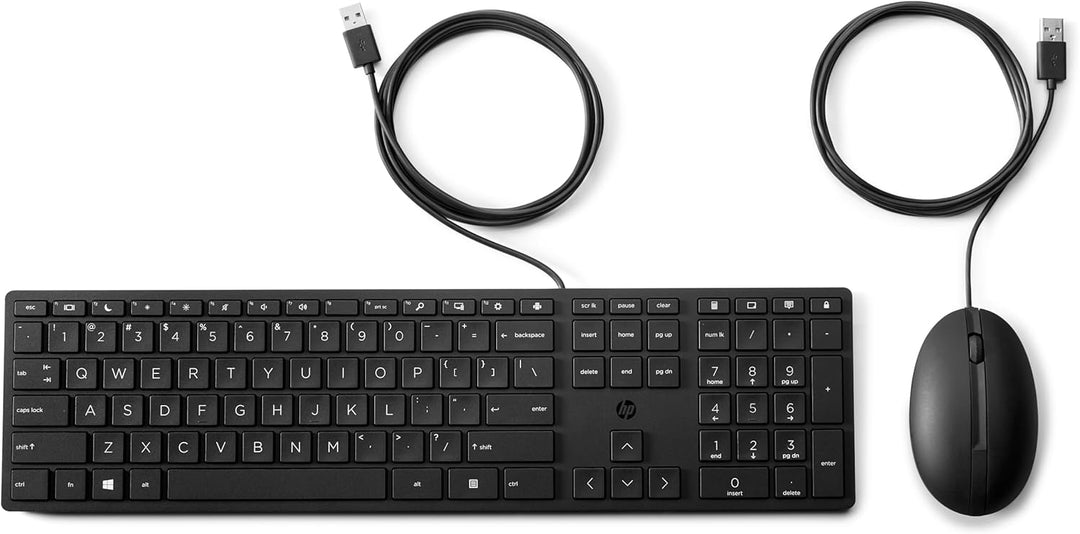 HP Desktop 320MK - Tastatur-und-Maus-Set - 3-Zonen-Layout, Flache Tastenreise - Full Size - USB - QW