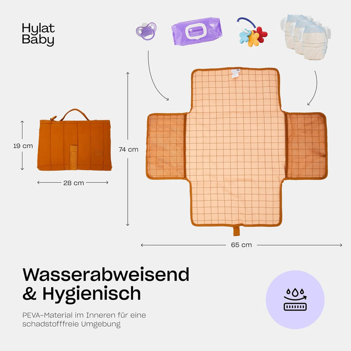 Hylat Baby Wickeltasche mit Wickelunterlage und Baumwolltasche - moderne Tasche für Windeln und Kind