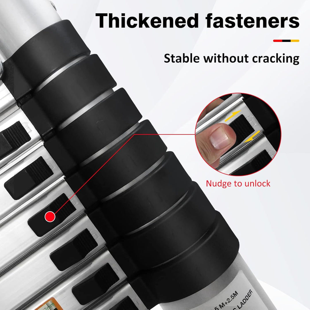 5M Teleskopleiter, Mehrzweckleiter,Rutschfester Aluleiter Klappleiter Schiebeleiter Sprossenleiter A