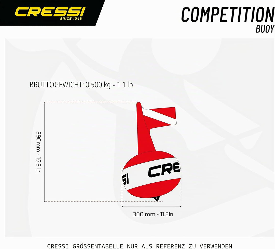 Cressi, Fluoreszierend Rot/Weiss,