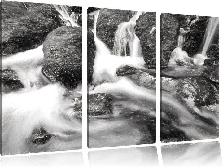 Pixxprint Gertelbach im Schwarzwald Kunst als Leinwandbild 3 teilig/Grösse: 3 Teilig (120x80) / Wand
