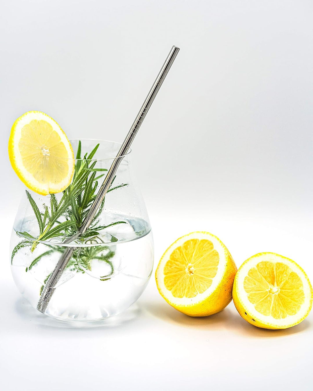 Riedel 5414/67 Gin Tonic Gläser Set 4 Stück + Gratis 4er Set EKM Living Edelstahl Strohhalme (Silber