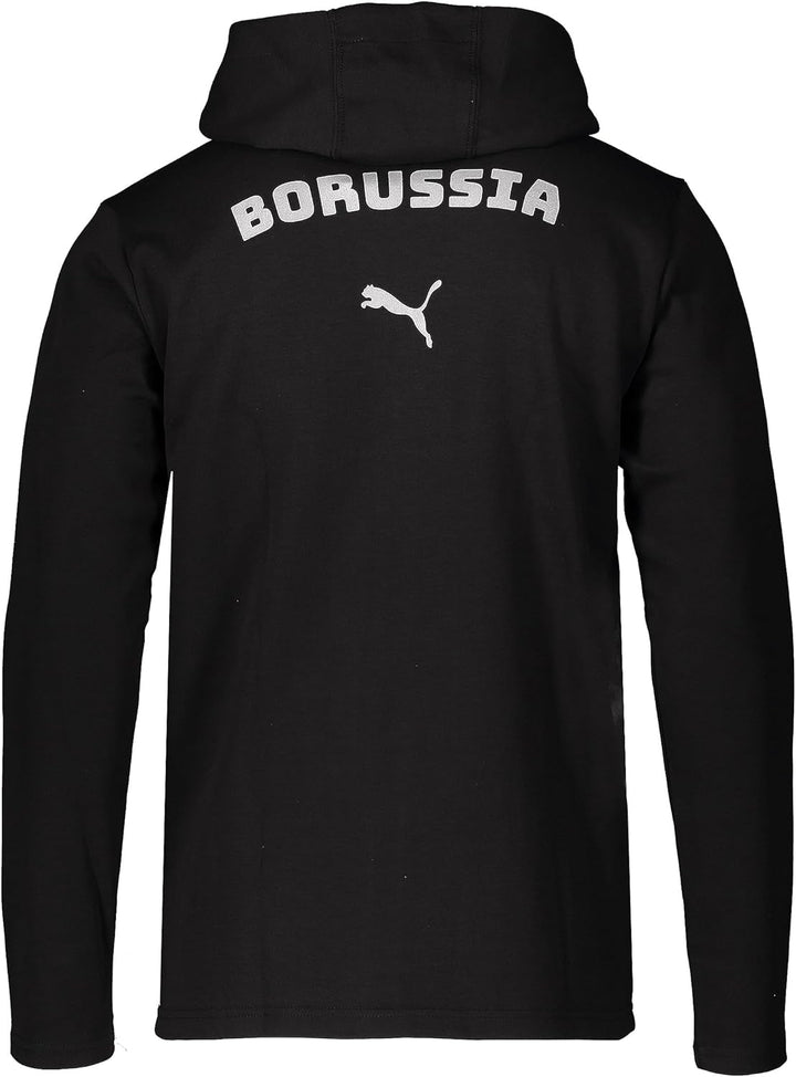 PUMA Borussia Mönchengladbach Kapuzenjacke mit Sponsor Unisex schwarzsilber M, schwarzsilber M
