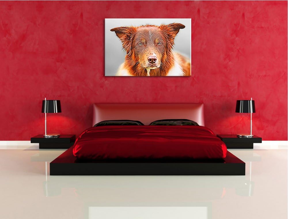 bildschöner Australian Shepherd Mischling Format: 100x70 auf Leinwand, XXL riesige Bilder fertig ger