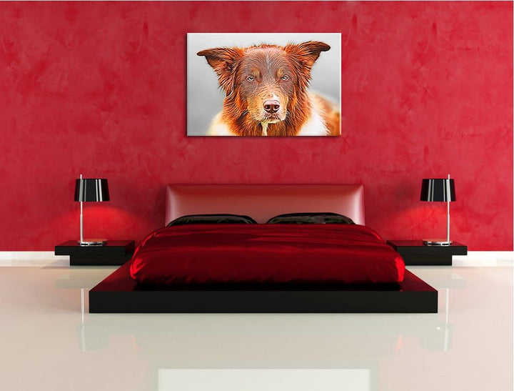 bildschöner Australian Shepherd Mischling Format: 100x70 auf Leinwand, XXL riesige Bilder fertig ger