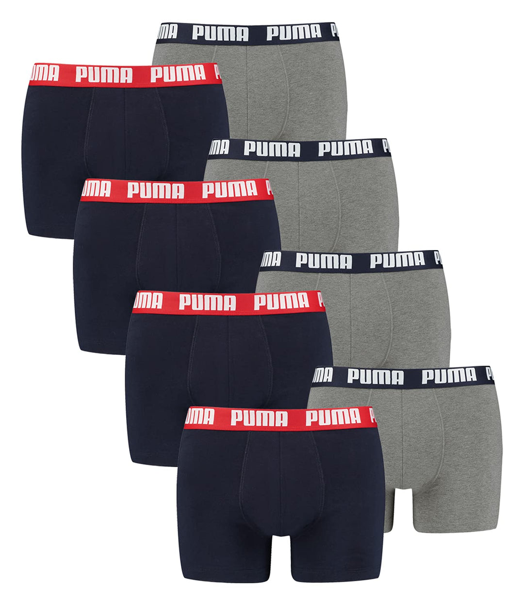 PUMA Herren Boxershorts Unterhosen 100004386 8er Pack, Wäschegrösse:L, Artikel:-036 Blue/Grey Melang