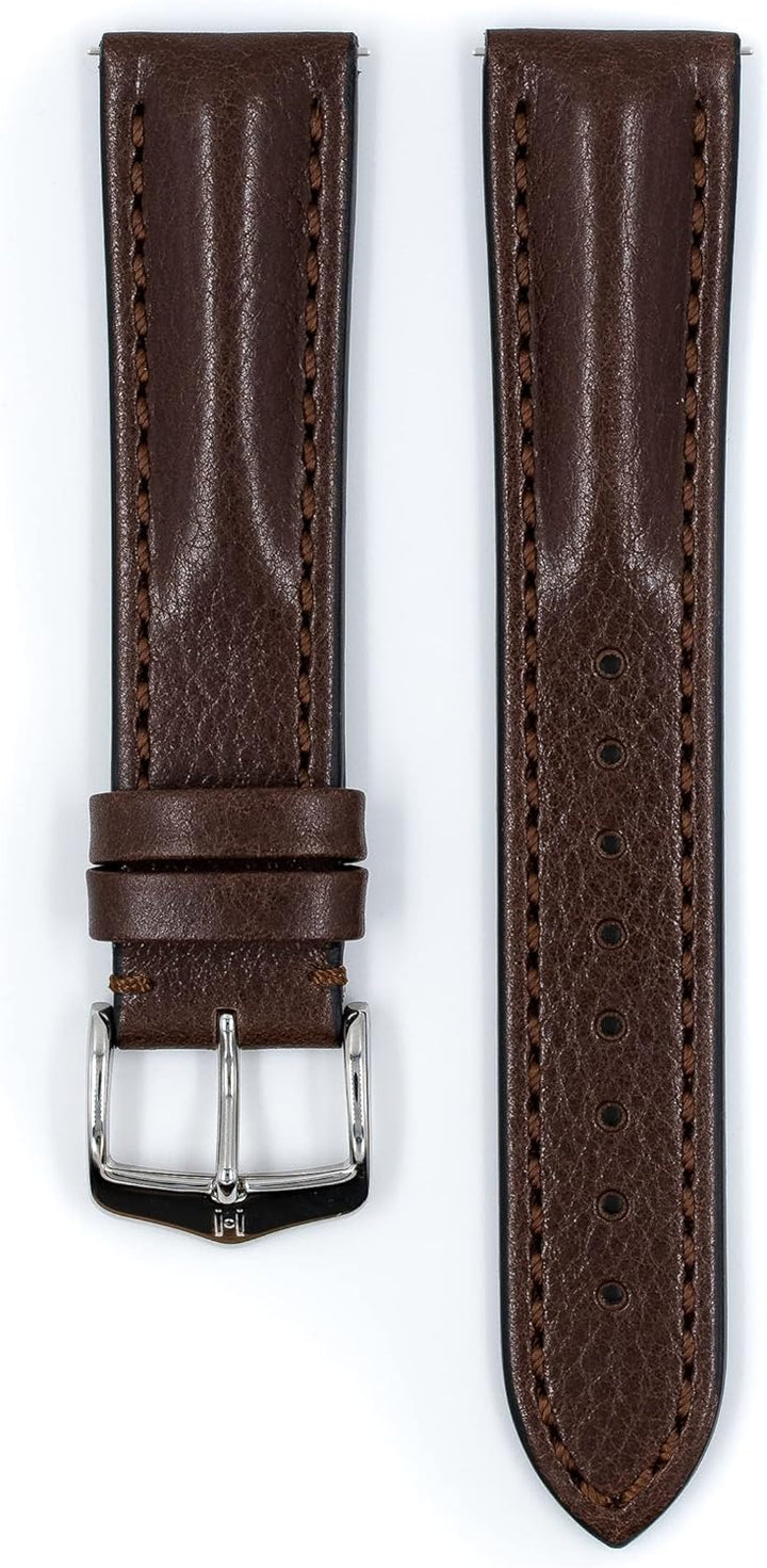 HIRSCH Herren Uhrenarmband Rindsleder Modell Lucca 22 mm Braun, Braun