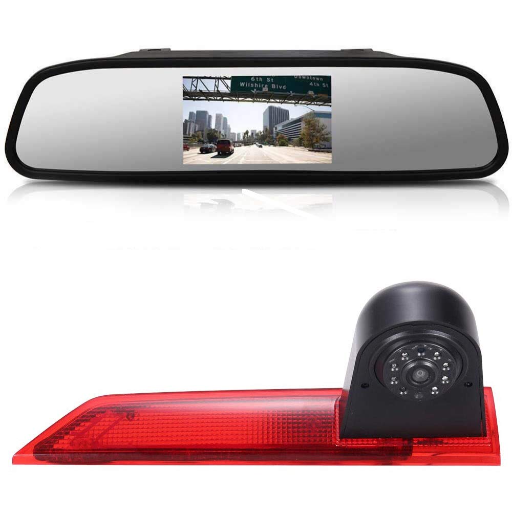 4,3" Zoll LCD Rückspiegel+Rückfahrkamera integriert in 3. Bremslicht dritte Bremsleuchte Kamera for