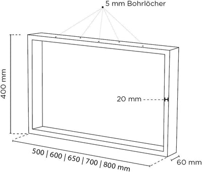 sossai® Couchtischkufen aus Stahl (pulverbeschichtet) | CKK1 | Farbe: Gold | Breite 65 cm x Höhe 40