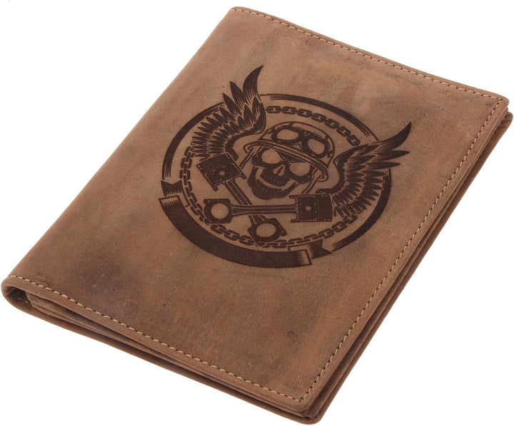 Greenburry Vintage Biker-Ausweismappe - Leder Ausweis-Etui für Biker - 16,5x12x1 cm