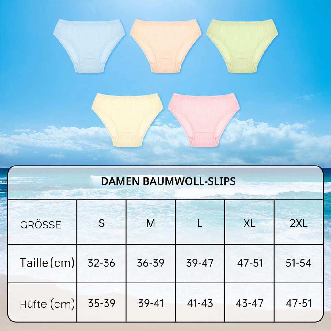 Travelcare Einwegunterwäsche für Damen Reisen Bunte Baumwollslips Individuell verpackte 100% Baumwol