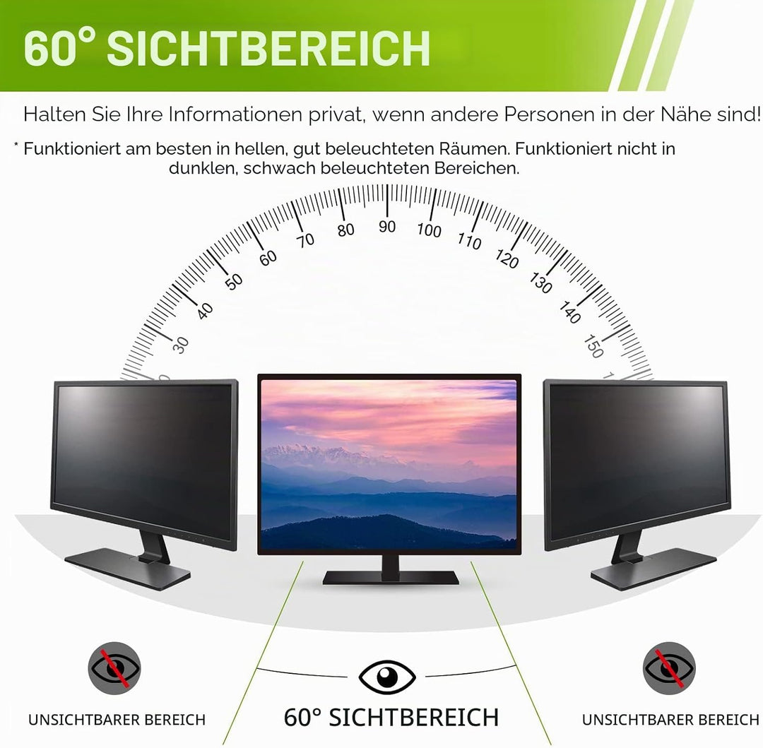 SOPPY Blickschutzfilter, 27 Zoll Monitor Blickschutzfolie, Monitor Screen Filter Datenschutz Bildsch