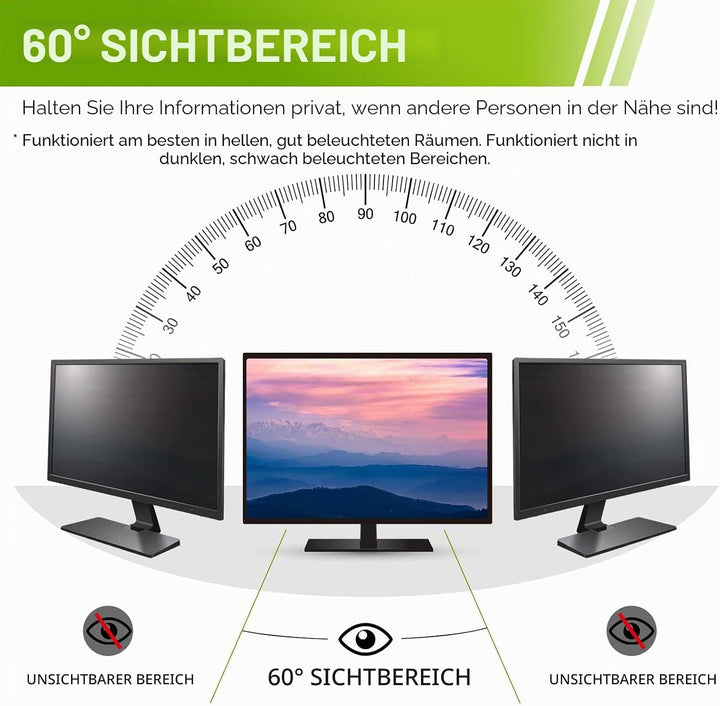 SOPPY Blickschutzfilter, 27 Zoll Monitor Blickschutzfolie, Monitor Screen Filter Datenschutz Bildsch