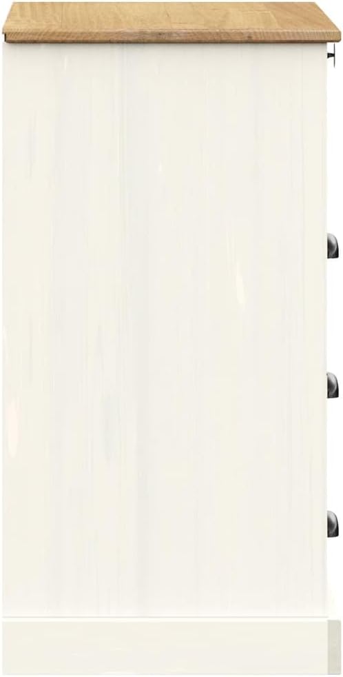 Festnight Kommode Mit Schubladen VIGO Kommode Weiss Schlafzimmer 80x40x76 cm Holzschrank Sideboard W