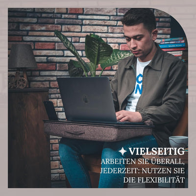 Vigo Wood Laptoptisch - Laptop Unterlage Ständer bis zu 17,3 Zoll - Kissen Tablett für Bequeme Arbei