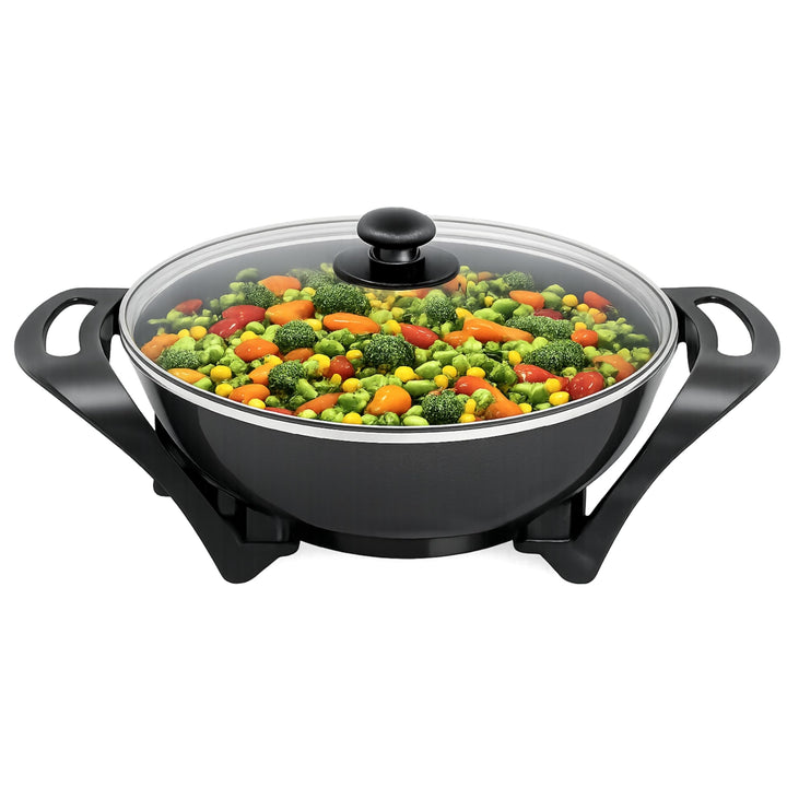 BEPER P101COS100 Elektrischer Wok, 33 cm, 1500 W, Antihaft-Keramik-Wok mit einstellbarem Thermostat,