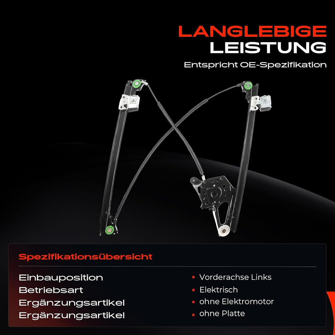 Frankberg Elektrisch Fensterheber Ohne Motor Vorne Links Kompatibel mit Galaxy WGR A-l-h-a-m-b-r-a 7