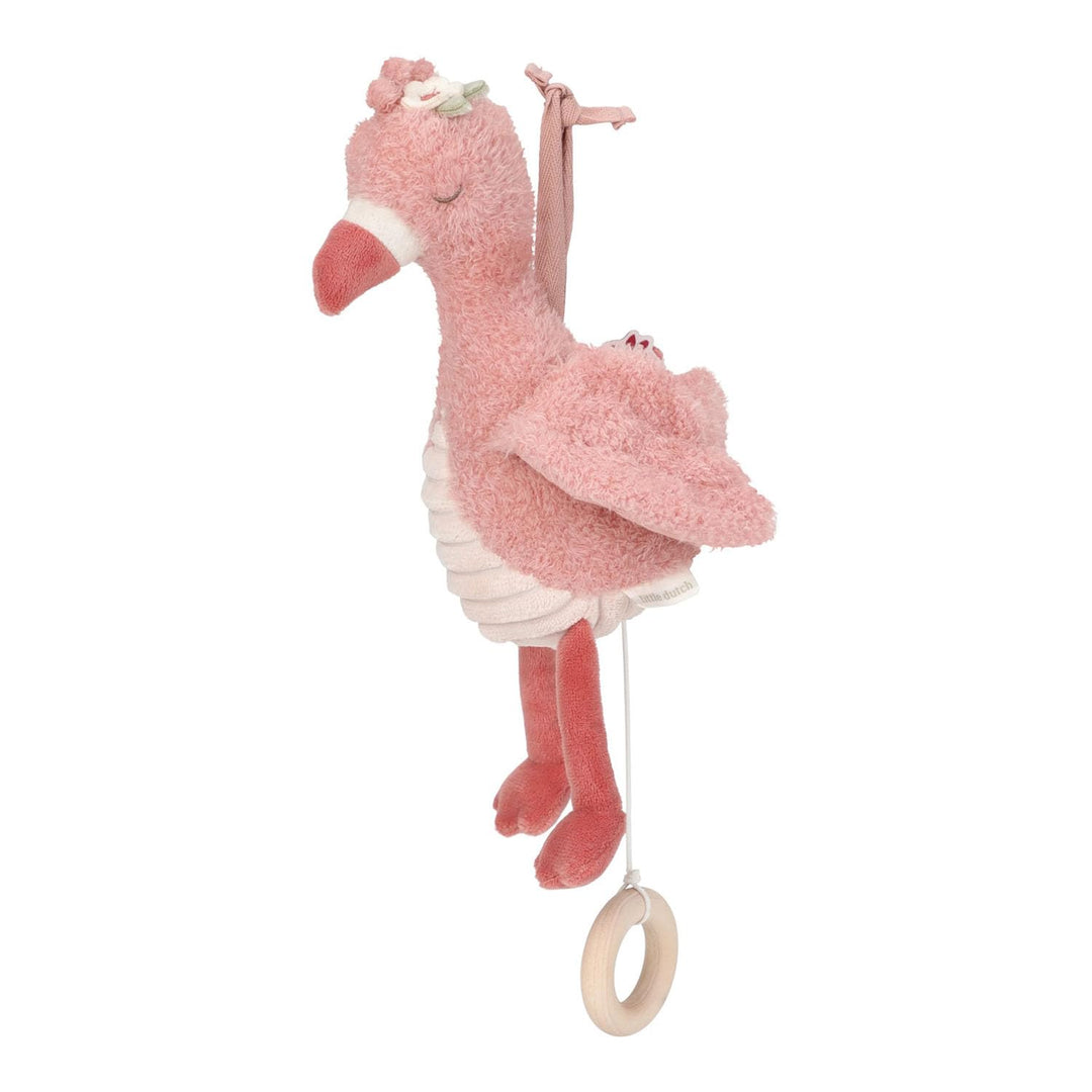 Little Dutch Spieluhr - Einschlafhilfe - Aufzieh-Spieluhr - Flamingo - für Babys ab der Geburt - Saf