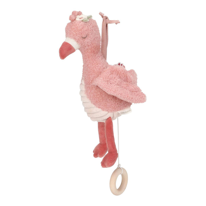 Little Dutch Spieluhr - Einschlafhilfe - Aufzieh-Spieluhr - Flamingo - für Babys ab der Geburt - Saf