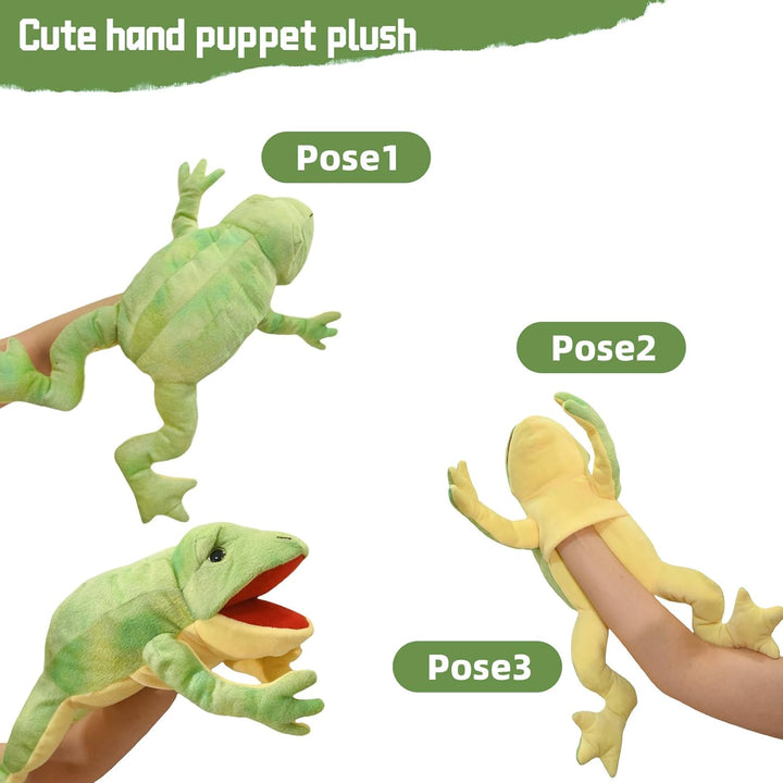 Lilizzhoumax Frosch Handpuppe Kuscheltier Simuliertes Tier Frosch Handpuppe aus Plüsch Kawaii Niedli