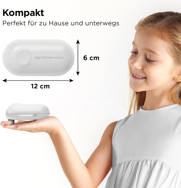 Kitchen Mama Mini Plus Wiederaufladbarer elektrischer Dosenöffner: Kompakt, Aufladen über Typ-C Lade