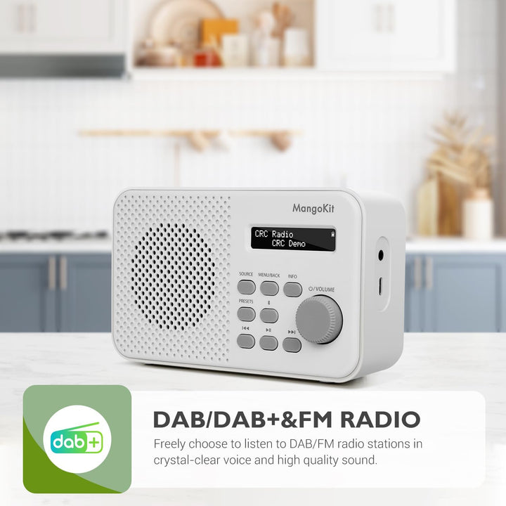 MangoKit MD2 DAB Radio mit Bluetooth,DAB Plus Radio,Digitalradio,UKW Radio,Tragbares Dab Radio,Klein