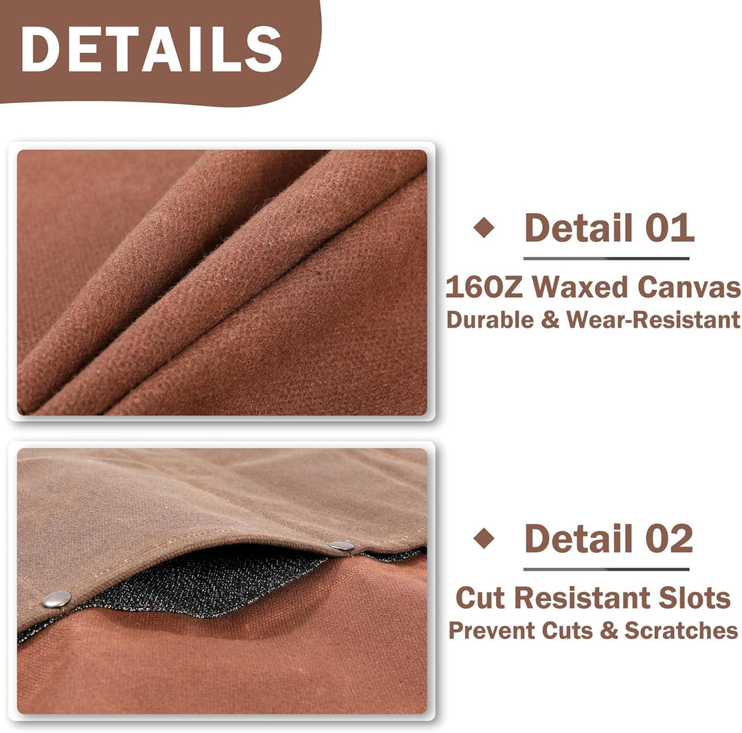 Multifunktions Messertasche, Messertasche aus 16oz gewachstem Canvas, Schnittfeste professionelle Ko