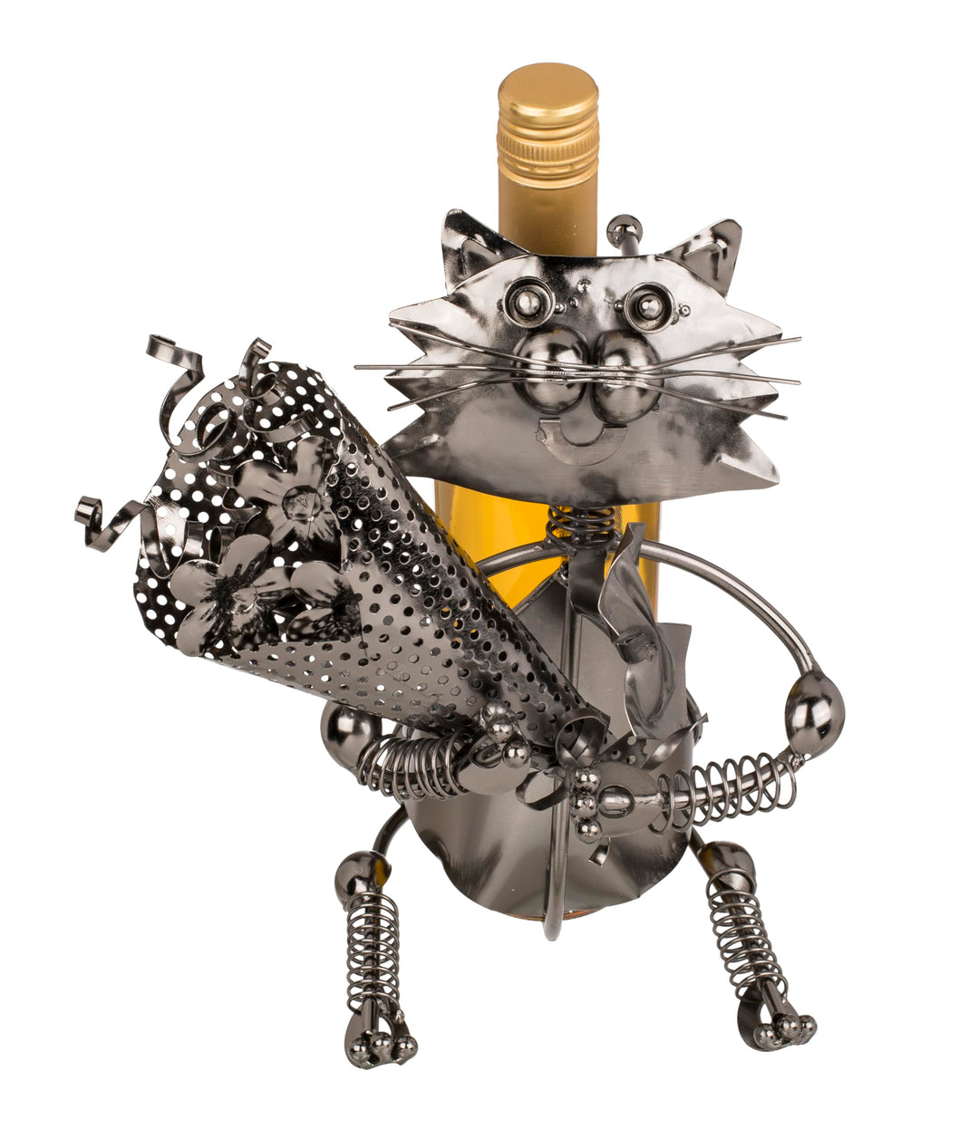 Flaschenhalter Metall Geschenk Halterung Dekoration (Katze 30 x 29 cm) Katze 30 X 29cm, Katze 30 X 2