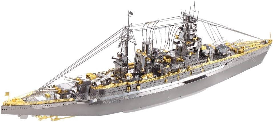 piececool Nagato Class Battleship HP091SG Highly Detailed Metal Model Kit,No Glue, 199 Pieces
