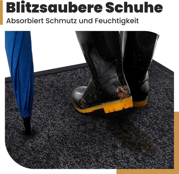 Bodenständig® Saubere Schuhe Dank saugstarkem Stoff (robust) perfekte Grösse Schwarz in 40x60cm - Fu