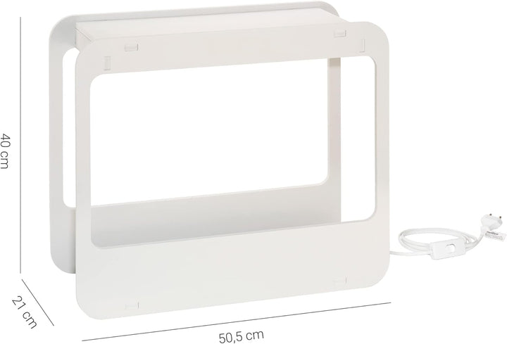 Romberg Homegarden mit LED-Beleuchtung | Zimmergewächshaus | Minigewächshaus | Weiss | 50.5 x 21 x 4