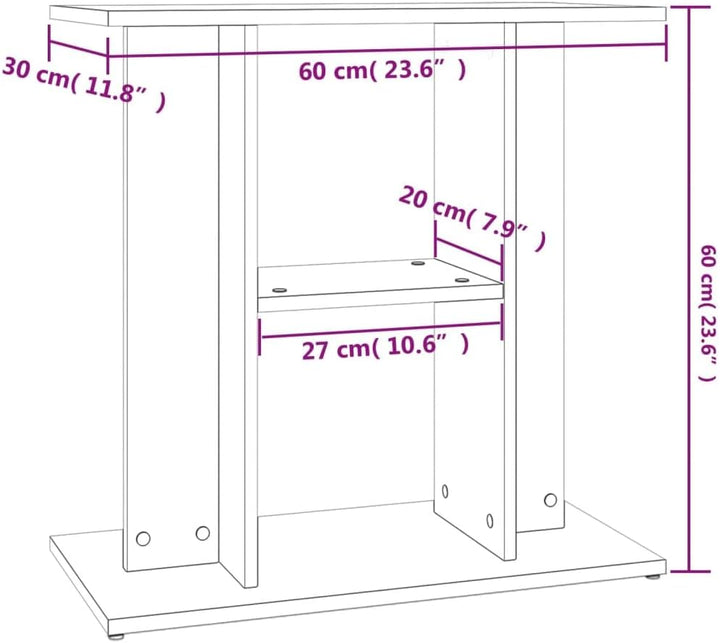 vidaXL Aquariumständer Räuchereiche 60x30x60 cm Holzwerkstoff 60 x 30 x 60 cm Räuchereiche, 60 x 30