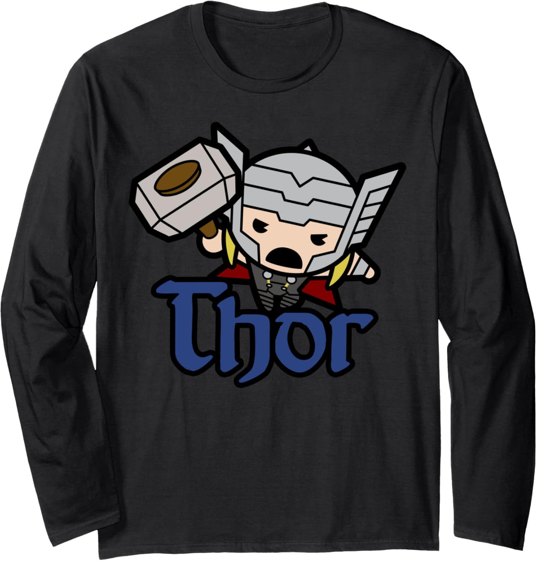 Marvel Thor The Mighty Kawaii Cute Jump Langarmshirt