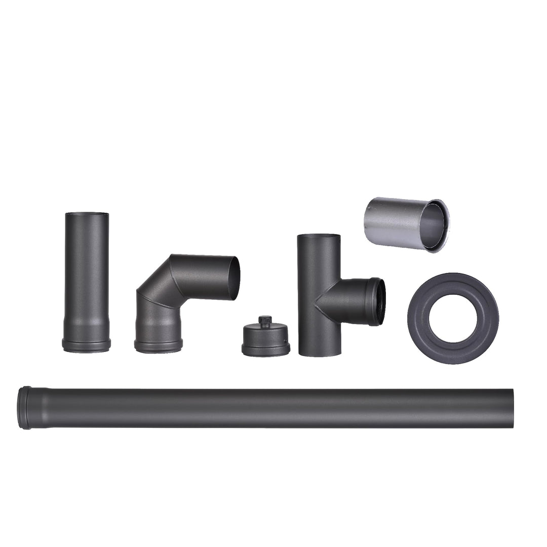 FIREFIX RD80/SET - Pelletofenrohr Set - Dunkelgrau 80 mm Durchmesser