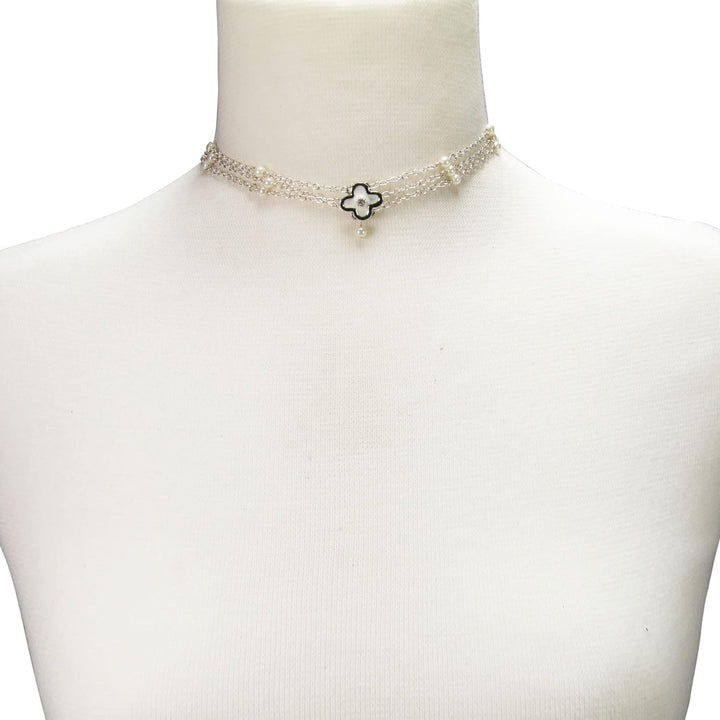 Alpenflüstern Trachten-Metall-Kropfkette Adeline - Damen-Trachtenschmuck Dirndlkette (silber-farben)