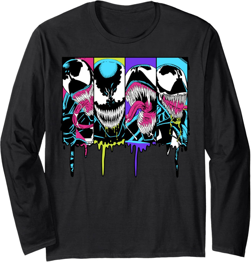 Marvel Venom Colorful Dripping Comic Panel Langarmshirt