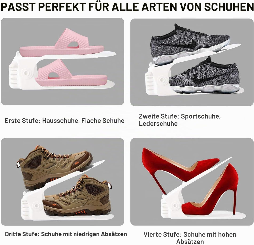 Schuhorganizer Platzsparend, 20 Stück Verstellbare Schuhstapler Platzsparend Schuh Organizer für Sch