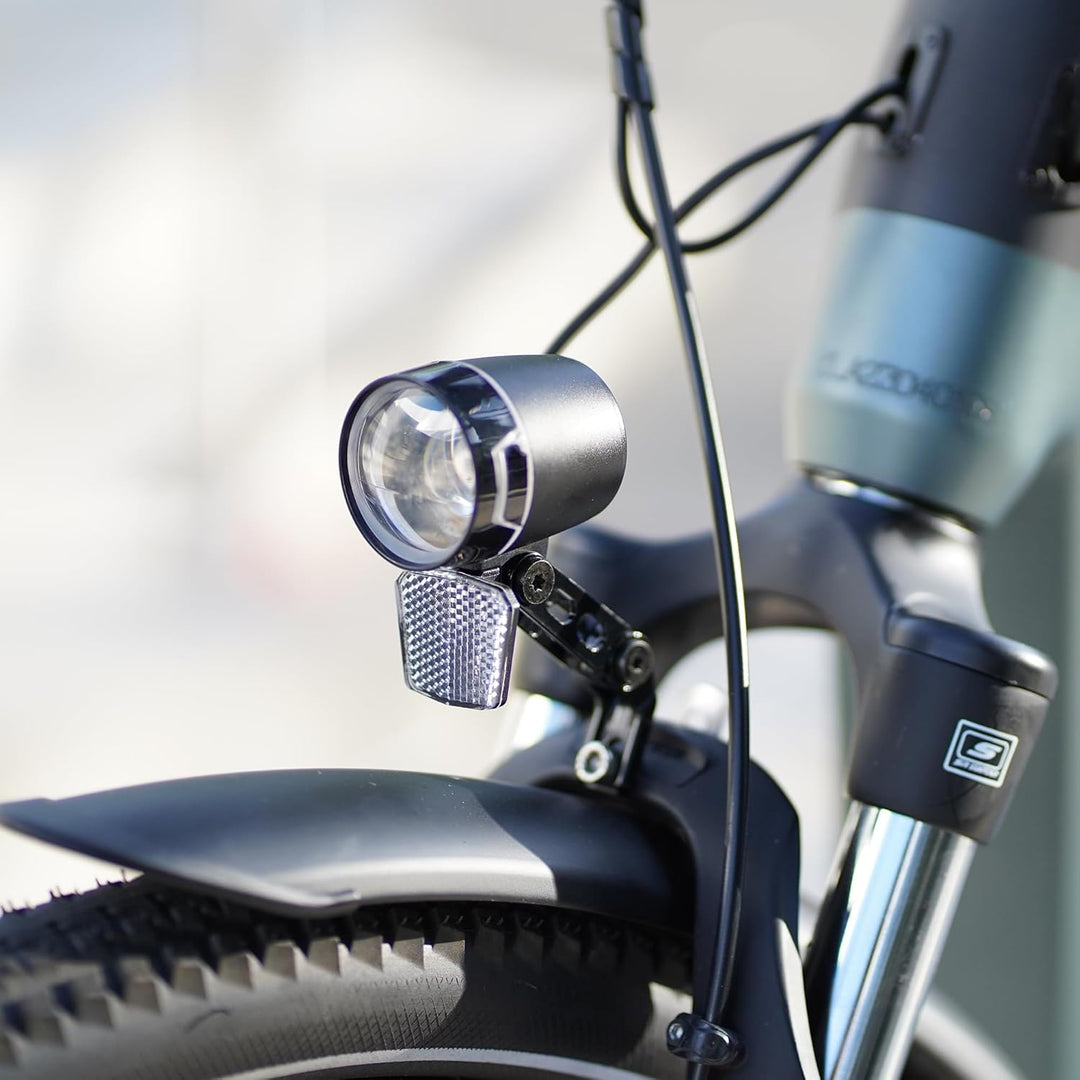 Prophete LED-Scheinwerfer 120 Lux | Fahrradbeleuchtung | Aluminium | OSRAM LEDs | für E-Bike (6-48 V