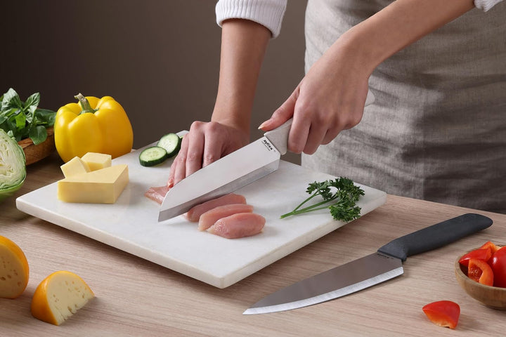 Zyliss Classic 2er Messerset Kochmesser &amp; Santoku Messer, Klingenschutz | Scharfes Küchenmesser Set,