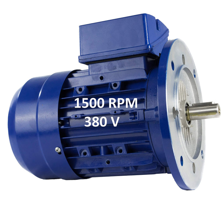 Elektromotor dreiphasig 0,75 kW / 1 PS 220/380 V 1500U/min B5 (Flansch 200 mm) Grösse 80 - Achse 19