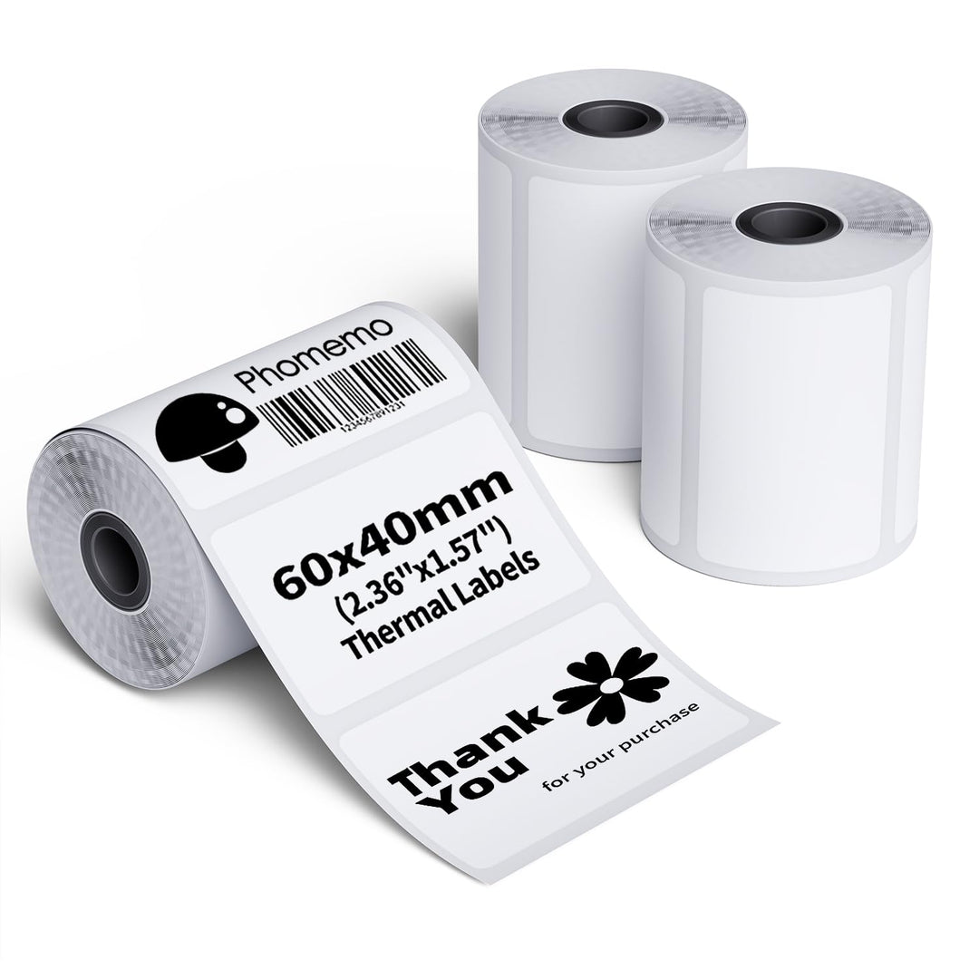 Phomemo M220/M221/M200 Selbstklebende Etiketten, 2.36" x 1.57" (60x40 mm) Thermoetiketten papier für