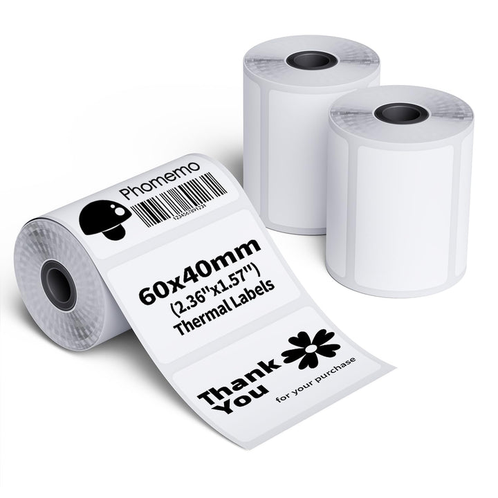 Phomemo M220/M221/M200 Selbstklebende Etiketten, 2.36" x 1.57" (60x40 mm) Thermoetiketten papier für