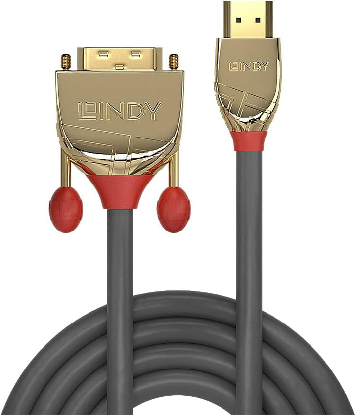 LINDY 36194 1m HDMI an DVI Kabel, Gold Line 1.0m, 1.0m