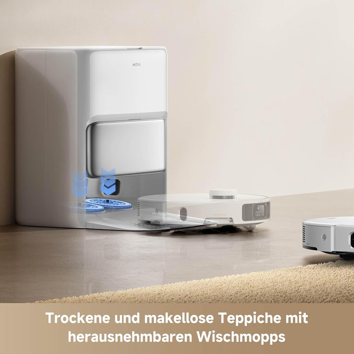 Mova P50 Pro Ultra Staubsaugerroboter mit Mopp, 19.000 Pa, 75℃ Selbstreinigender Heisswasser-Mopp mi