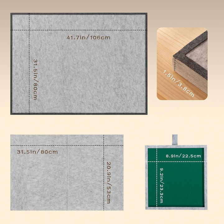 Tektalk klappbarer Puzzletisch mit Abdeckung, 3-Kippwinkel-Puzzleplateau, leichtes tragbares Filzpuz