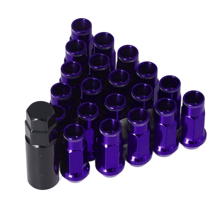 KIMISS Radmuttern, Universal 20 Stück M12x1,25 Metall Radmuttern Universal Autozubehör(Lila), Lila