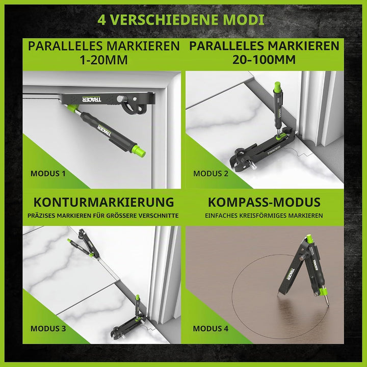 Tracer ProScribe Tool mit Tieflochmarker Bleistift, 6 x Ersatzminenhalter und Tragetasche (Multi-Fun