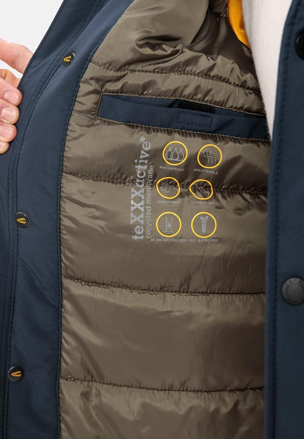 camel active Herren teXXXactive® Funktionsjacke mit Abnehmbarer Kapuze 27 Dunkelblau, 27 Dunkelblau