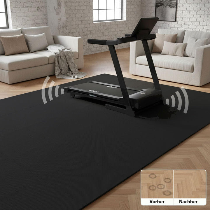 eyepower 1.7qm Bodenschutzmatte Fitness - 18 Bodenplatten 30x30 - Homegym Fitnessmatte - Bodenmatten