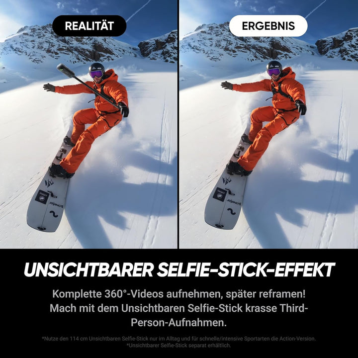 Insta360 X5 Must-Have-Bundle - wasserdichte 8K 360°-Kamera, Führend bei wenig Licht, Unsichtbarer Se